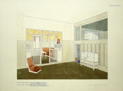 Herenkamer en Bibliotheek, c.1901 door Leopold (after) Bauer