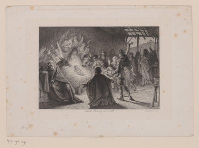 Aanbidding door de herders door Leopold Flameng