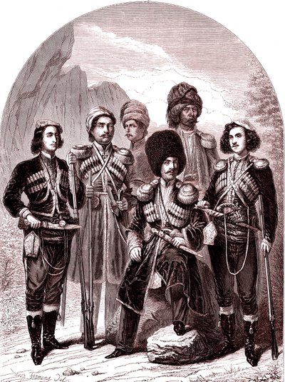 De Transkaukasië en Georgië. Rusland in 1865. (Gravure) door Leopold Flameng