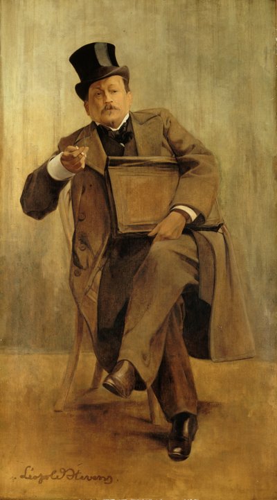 Portret van Georges Courteline door Leopold Stevens