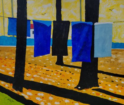 Zonnige Waslijn-dag door Lesley Giles