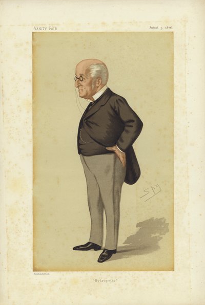 James Manby Gully, MD, Hydrotherapie, Vanity Fair Cartoon door Leslie Matthew Ward