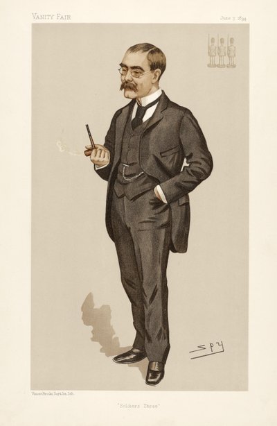 Rudyard Kipling (1865 - 1936), uit Vanity Fair, uitgegeven 1894 (kleur lithografie) door Leslie Matthew Ward