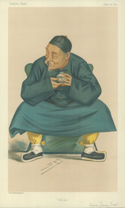 Zijne Excellentie Kuo Sun Tao, China, 16 juni 1877, Vanity Fair cartoon door Leslie Matthew Ward