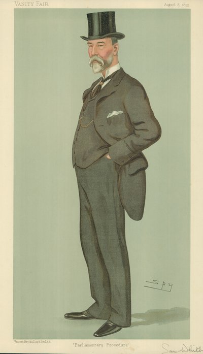 De heer Samuel Whitbread, parlementaire procedure, 8 augustus 1895, Vanity Fair cartoon door Leslie Matthew Ward