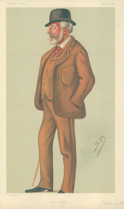Mr William Stuart Stirling-Crawfurd, Gang forward, 22 november 1879, Vanity Fair cartoon door Leslie Matthew Ward