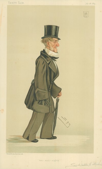 Sir Walter George Stirling, tweeëntachtig, 26 juli 1884, Vanity Fair cartoon door Leslie Matthew Ward