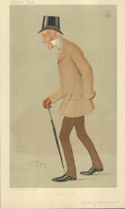 De hertog van Somerset, Een ouderwetse hertog, 27 april 1893, Vanity Fair cartoon door Leslie Matthew Ward
