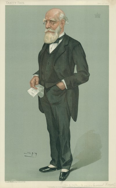 De Heer Strathcona en Mount Royal, Canada in Londen, 19 april 1900, Vanity Fair cartoon door Leslie Matthew Ward