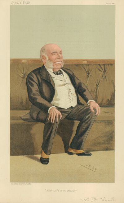 De zeer eerbiedwaardige William Henry Smith, Eerste Lord van de Schatkist, 12 november 1887, Vanity Fair cartoon door Leslie Matthew Ward
