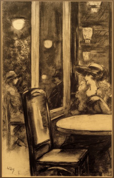 In Café Bauer door Lesser Ury
