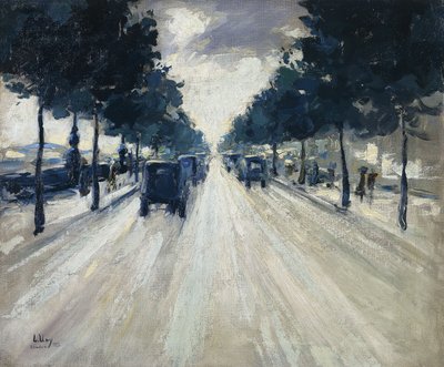 De kade, Londen, 1926 door Lesser Ury