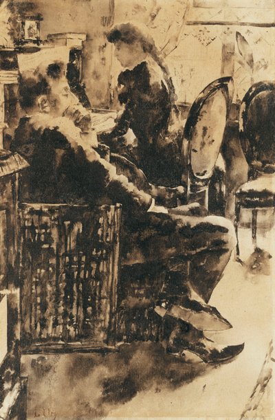 De muziek; Beim Musizieren door Lesser Ury