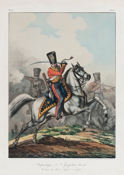 Karabinier van het Huzarenregiment door Lev Alexandrovich Belousov
