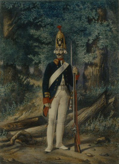 Grenadier van het Preobrazhensky Regiment in 1800 door Lev Alexandrovich Belousov