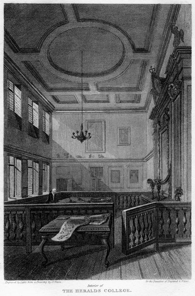 Interieur van het Heralds College, Londen, 1815 door Lewis