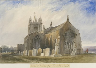 Leek Kerk: aquarel, nd [ca. 1830-1840] door Lewis John Wood