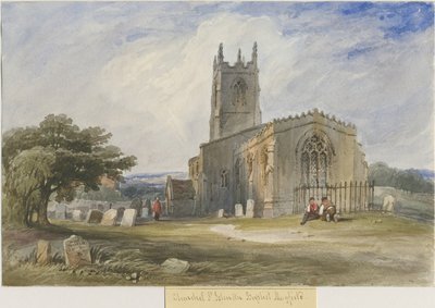 Mayfield Kerk: aquarel schilderij, nd [ca. 1830-1840] door Lewis John Wood