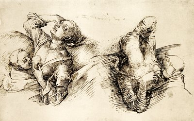 Studies van een slapende vrouw door Liberale da Verona
