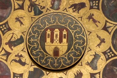 Kasteel (detail van kalenderschijf) door Unbekannt Unbekannt