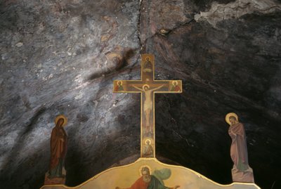 Kruisbeeld in kerk van Agios Mamas, Kantanos, Kreta, Griekenland (foto) door Unbekannt Unbekannt