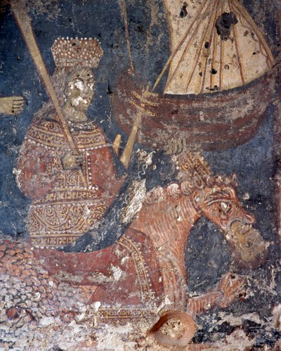 Fresco in kerk in Deliana, Kreta, Griekenland (foto) door Unbekannt Unbekannt