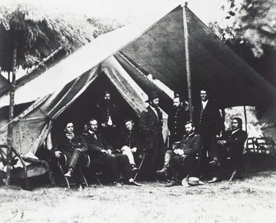 Generaal Ulysses Grant en zijn staf in City Point, zomer 1864, Amerikaanse Burgeroorlog, VS door Unbekannt Unbekannt
