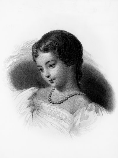 Portret van Augusta Ada Byron, gravin van Lovelace, Engelse wiskundige en schrijfster, beschouwd als de eerste computerprogrammeur, gravure door Unbekannt Unbekannt