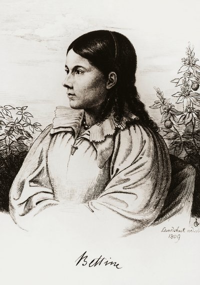 Portret van Bettina Brentano von Arnim (1785-1859) door Unbekannt Unbekannt