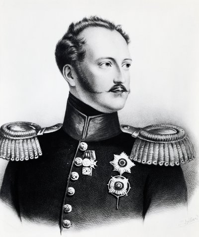 Portret van Nicolaas I Romanov, tsaar van Rusland, gravure door Unbekannt Unbekannt