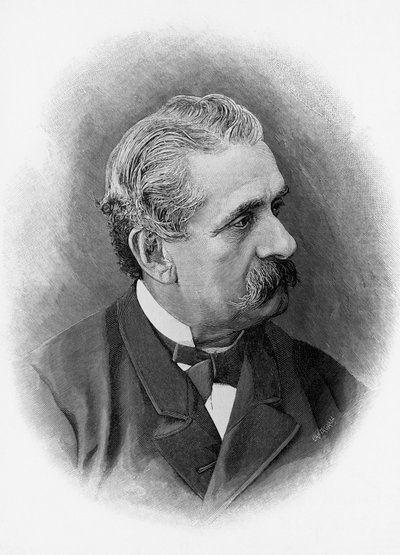 Portret van Paolo Ferrari (1822-1889), Italiaanse toneelschrijver en schrijver, gravure door Unbekannt Unbekannt