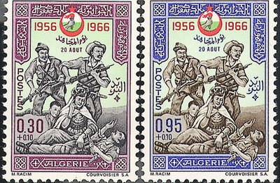Postzegels voor onafhankelijkheid van Algerije 1956-1966 door Unbekannt Unbekannt