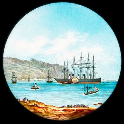 De Great Eastern stoomschip, toverlantaarnplaat door Unbekannt Unbekannt