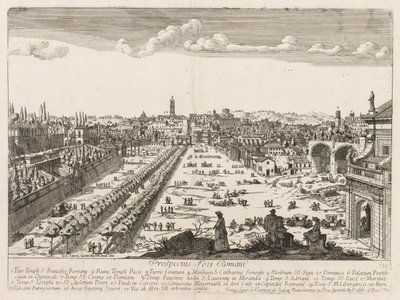 Foro Romano uit Prospectus Locurum Urbis Romae Insignium, 1666 door Lievin Cruyl