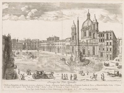 Piazza Navona uit Prospectus Locurum Urbis Romae Insignium door Lievin Cruyl