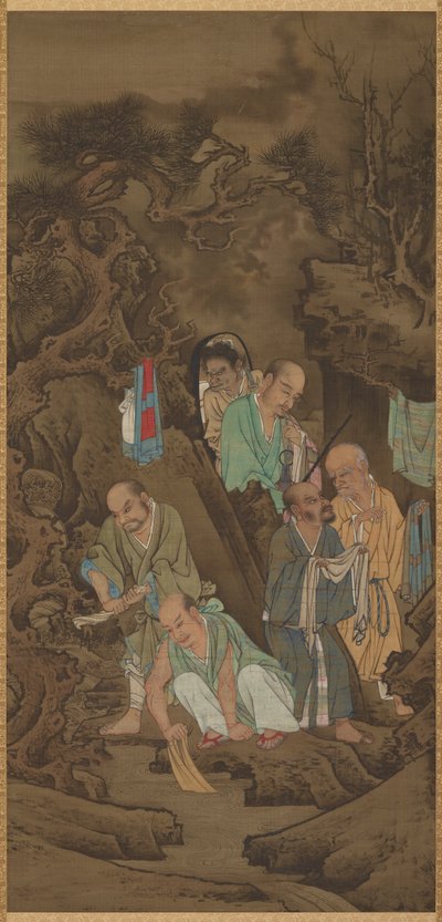Luohan die de was doet, 1178 door Lin Tinggui
