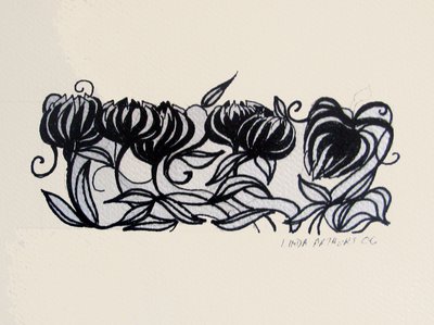 Krokus, 2014 (pen en inkt) door linda arthurs