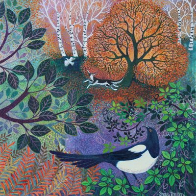 Vogelvlucht, 2024 (acrylverf op linnen) door Lisa Graa Jensen