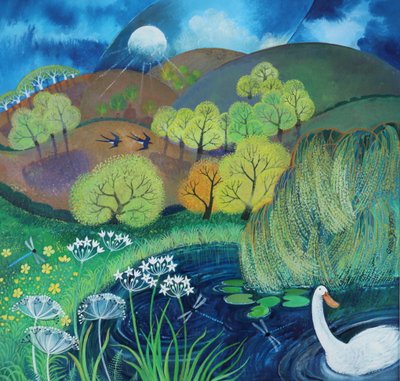 In the Picture, 2024 (acrylverf op papier) door Lisa Graa Jensen