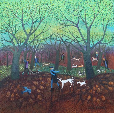 Lentewandeling, 2024 (acrylverf op doek) door Lisa Graa Jensen