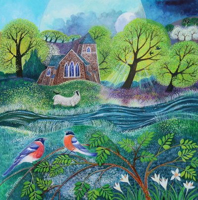 St.Lawrence, 2021 (acrylverf op papier) door Lisa Graa Jensen