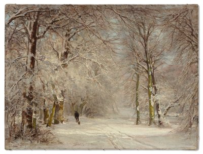 Een met sneeuw bedekte pad in de winter door Lodewijk Frederik Hendrik (1850 1936) Apol