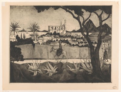 Bastia op Corsica door Lodewijk Schelfhout (signed by artist)
