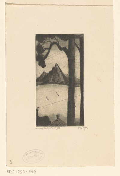 Corsicaans landschap door Lodewijk Schelfhout (signed by artist)