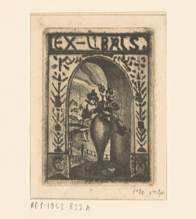Ex libris van C. van der Meulen door Lodewijk Schelfhout (signed by artist)