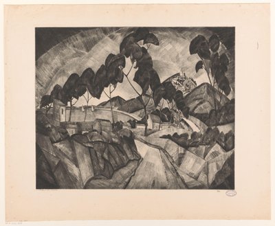 Heuvellandschap in de Provence door Lodewijk Schelfhout (signed by artist)