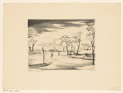 Hollands winterlandschap II door Lodewijk Schelfhout (signed by artist)
