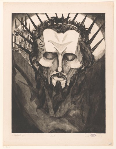 Hoofd van Christus door Lodewijk Schelfhout (signed by artist)