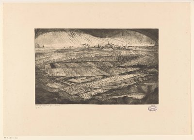 Landschap met akkers door Lodewijk Schelfhout (signed by artist)