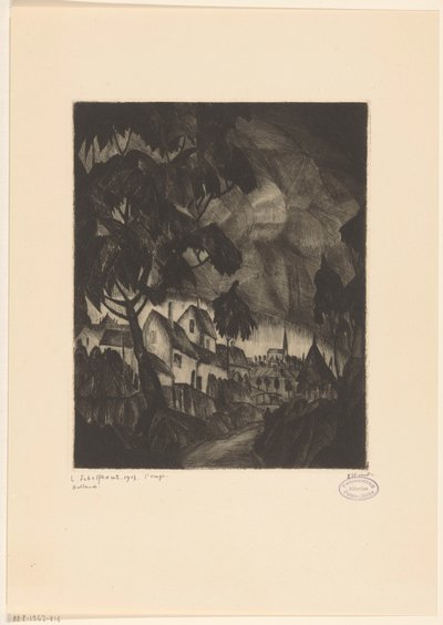 Onweersbui door Lodewijk Schelfhout (signed by artist)